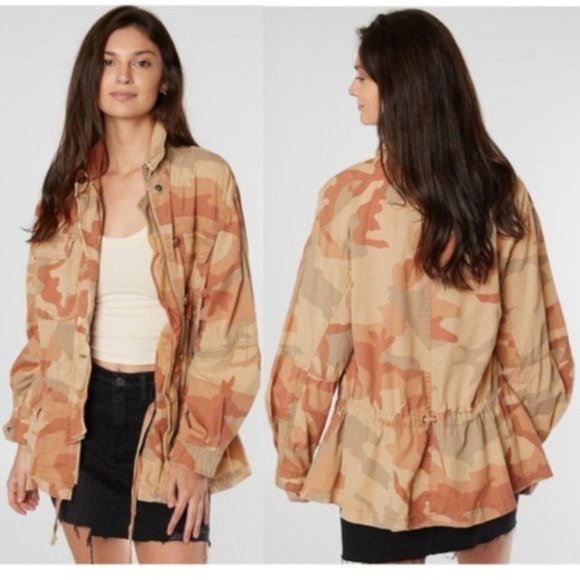 Free People Lead The Way Camo Jacket Small